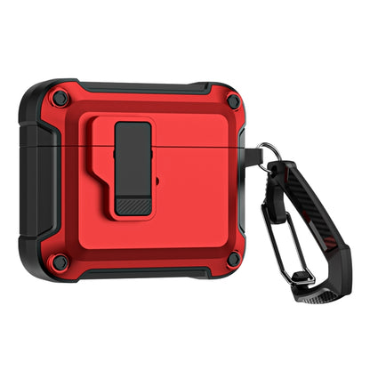 For AirPods 3 TPU + PC Wireless Bluetooth Earphone Protective Case with Switch Lock & Hook(Red) - For AirPods 3 by buy2fix | Online Shopping UK | buy2fix
