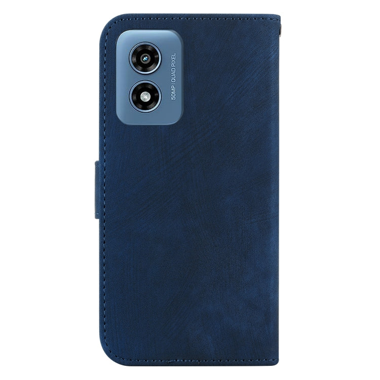 For Motorola Moto G Play 4G 2024 Little Tiger Embossed Leather Phone Case(Dark Blue) by buy2fix