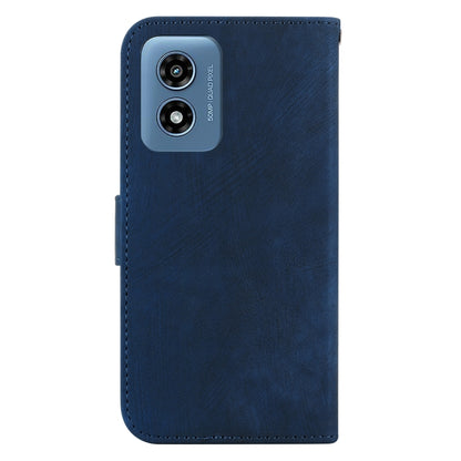 For Motorola Moto G Play 4G 2024 Little Tiger Embossed Leather Phone Case(Dark Blue) by buy2fix