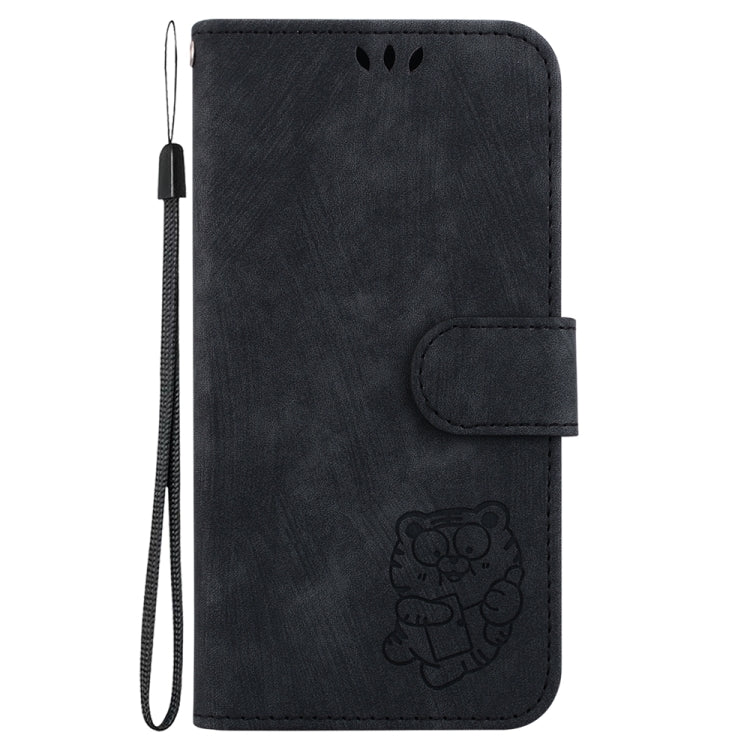 For Motorola Edge 2024 Little Tiger Embossed Leather Phone Case(Black) by buy2fix