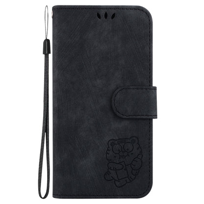 For Motorola Edge 2024 Little Tiger Embossed Leather Phone Case(Black) by buy2fix