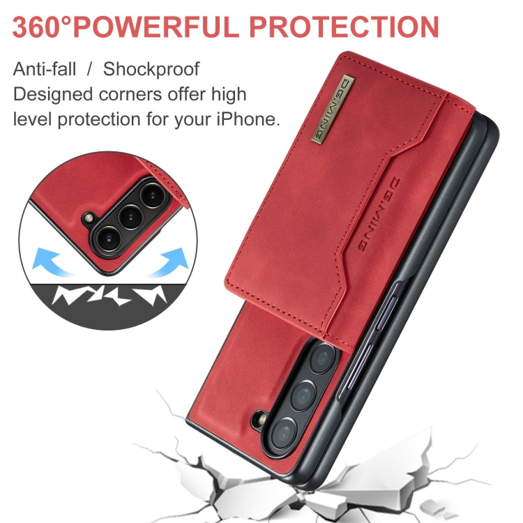 For Samsung Galaxy Z Fold6 DG.MING M2 Series 3-Fold Multi Card Bag + Magnetic Phone Case(Red) - Galaxy Z Fold6 5G Cases by DG.MING | Online Shopping UK | buy2fix