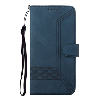 For iPhone 16e Cubic Skin Feel Flip Leather Phone Case(Blue) by buy2fix
