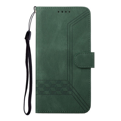 For iPhone 16e Cubic Skin Feel Flip Leather Phone Case(Green) by buy2fix