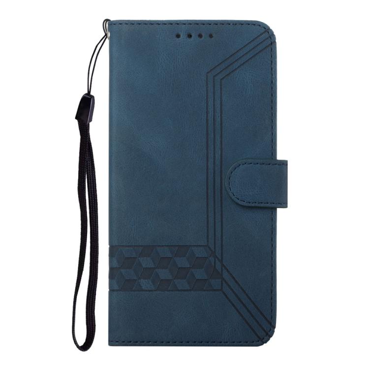 For iPhone 17 Air Cubic Skin Feel Flip Leather Phone Case(Blue) - iPhone 17 Air Cases by buy2fix | Online Shopping UK | buy2fix