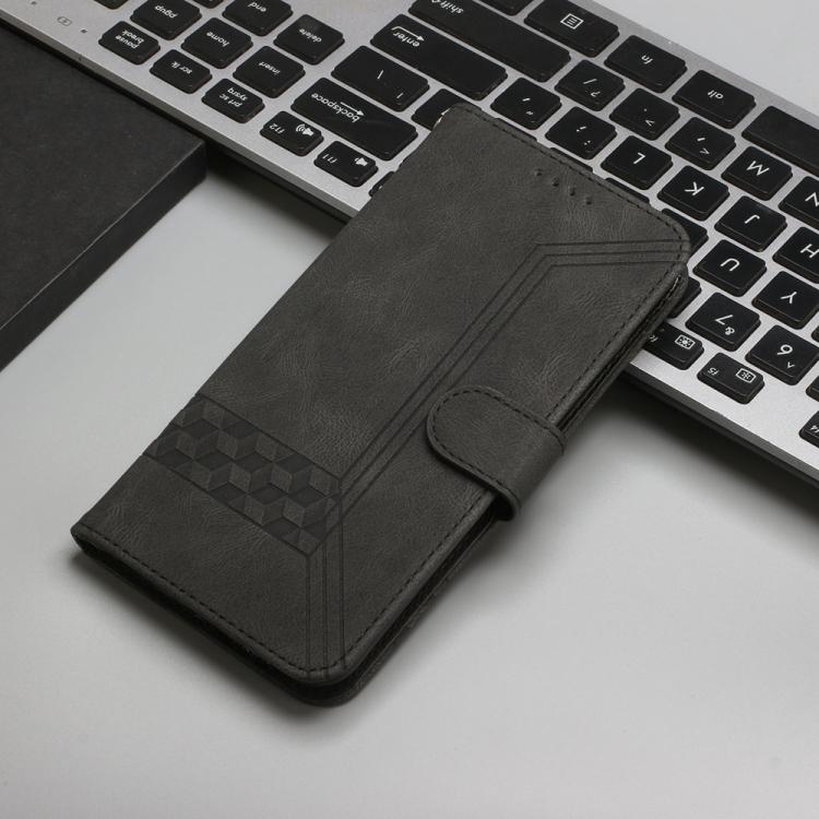 For iPhone 17 Pro Cubic Skin Feel Flip Leather Phone Case(Black) - iPhone 17 Pro Cases by buy2fix | Online Shopping UK | buy2fix