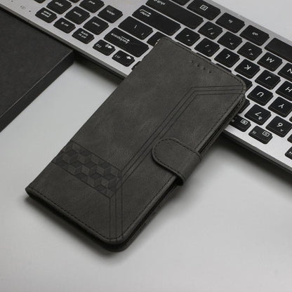 For iPhone 17 Pro Cubic Skin Feel Flip Leather Phone Case(Black) - iPhone 17 Pro Cases by buy2fix | Online Shopping UK | buy2fix