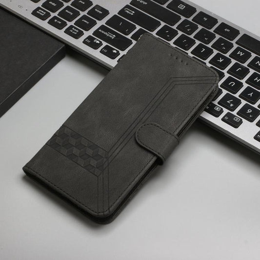 For iPhone 17 Pro Cubic Skin Feel Flip Leather Phone Case(Black) - iPhone 17 Pro Cases by buy2fix | Online Shopping UK | buy2fix