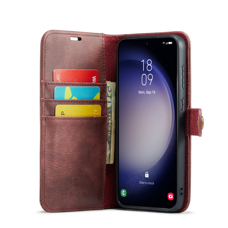For Samsung Galaxy S23 FE 5G DG.MING Crazy Horse Texture Detachable Magnetic Leather Case(Red) by DG.MING
