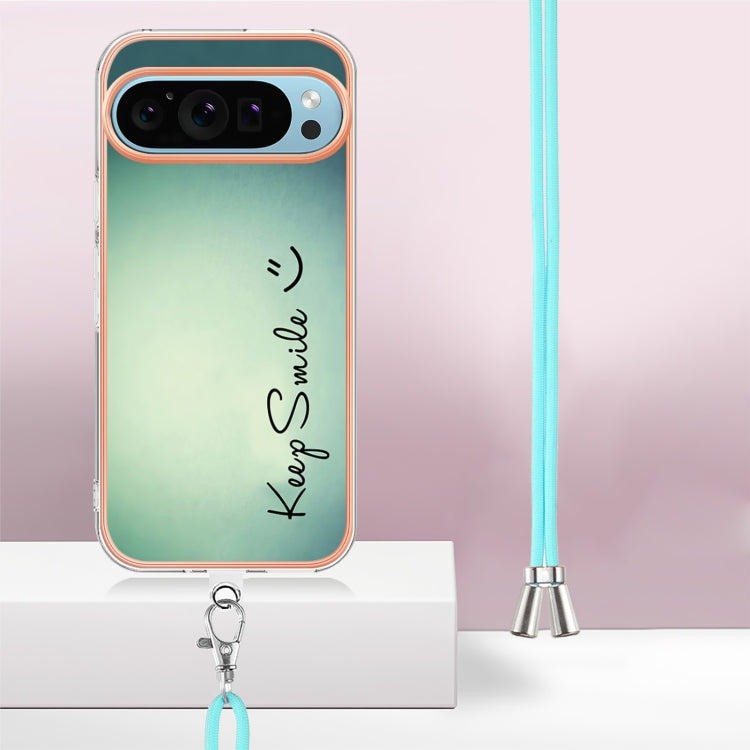 For Google Pixel 9 / 9 Pro Electroplating Dual-side IMD Phone Case with Lanyard(Smile) by buy2fix