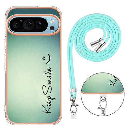 For Google Pixel 9 / 9 Pro Electroplating Dual-side IMD Phone Case with Lanyard(Smile) by buy2fix