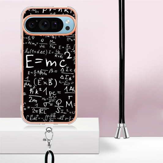 For Google Pixel 9 / 9 Pro Electroplating Dual-side IMD Phone Case with Lanyard(Equation) by buy2fix