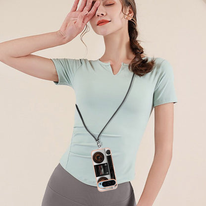 For Google Pixel 9 Pro XL Electroplating Dual-side IMD Phone Case with Lanyard(Retro Radio) by buy2fix