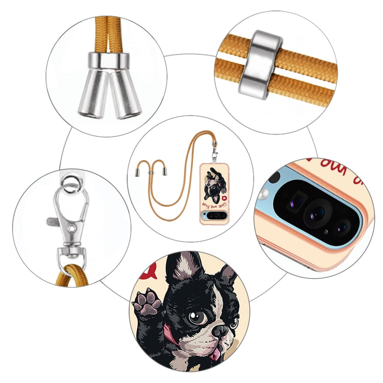 For Google Pixel 9 Pro XL Electroplating Dual-side IMD Phone Case with Lanyard(Lucky Dog) by buy2fix