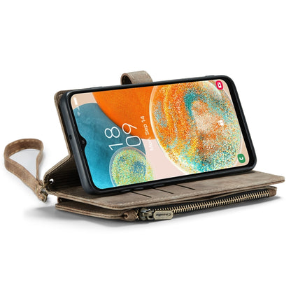 For Samsung Galaxy A23 CaseMe C30 Card Slots Zipper Wallet Leather Phone Case(Brown) by CaseMe