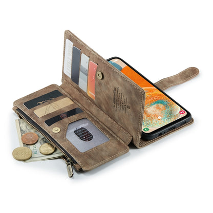 For Samsung Galaxy A23 CaseMe C30 Card Slots Zipper Wallet Leather Phone Case(Brown) by CaseMe