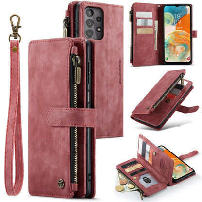 For Samsung Galaxy A23 CaseMe C30 Card Slots Zipper Wallet Leather Phone Case(Red) by CaseMe
