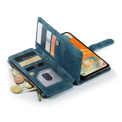 For Samsung Galaxy A23 CaseMe C30 Card Slots Zipper Wallet Leather Phone Case(Blue) by CaseMe