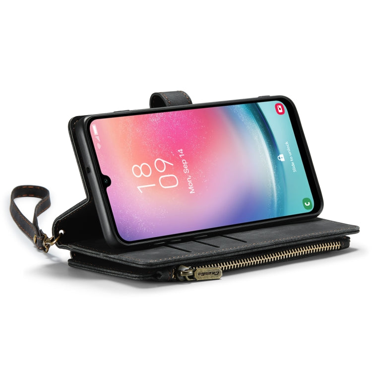 For Samsung Galaxy A24 4G CaseMe C30 Card Slots Zipper Wallet Leather Phone Case(Black) by CaseMe