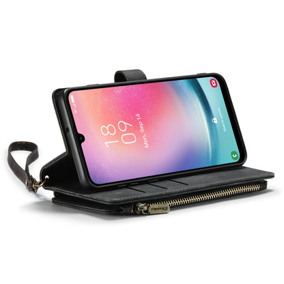 For Samsung Galaxy A24 4G CaseMe C30 Card Slots Zipper Wallet Leather Phone Case(Black) by CaseMe