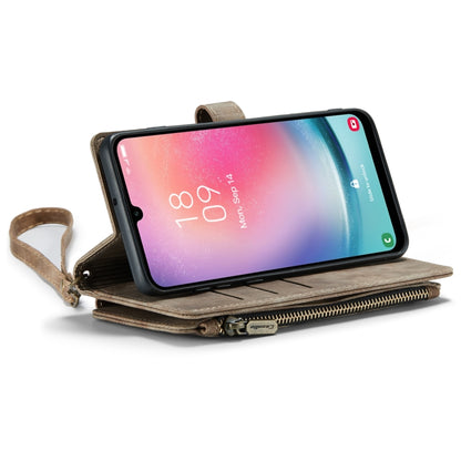 For Samsung Galaxy A24 4G CaseMe C30 Card Slots Zipper Wallet Leather Phone Case(Brown) by CaseMe