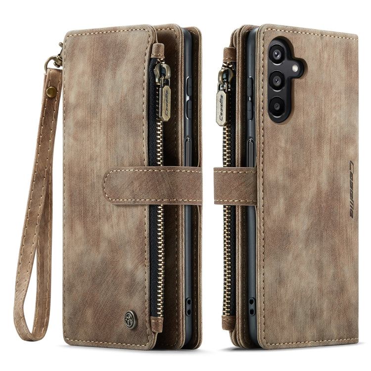 For Samsung Galaxy A15 CaseMe C30 Card Slots Zipper Wallet Leather Phone Case(Brown) by CaseMe