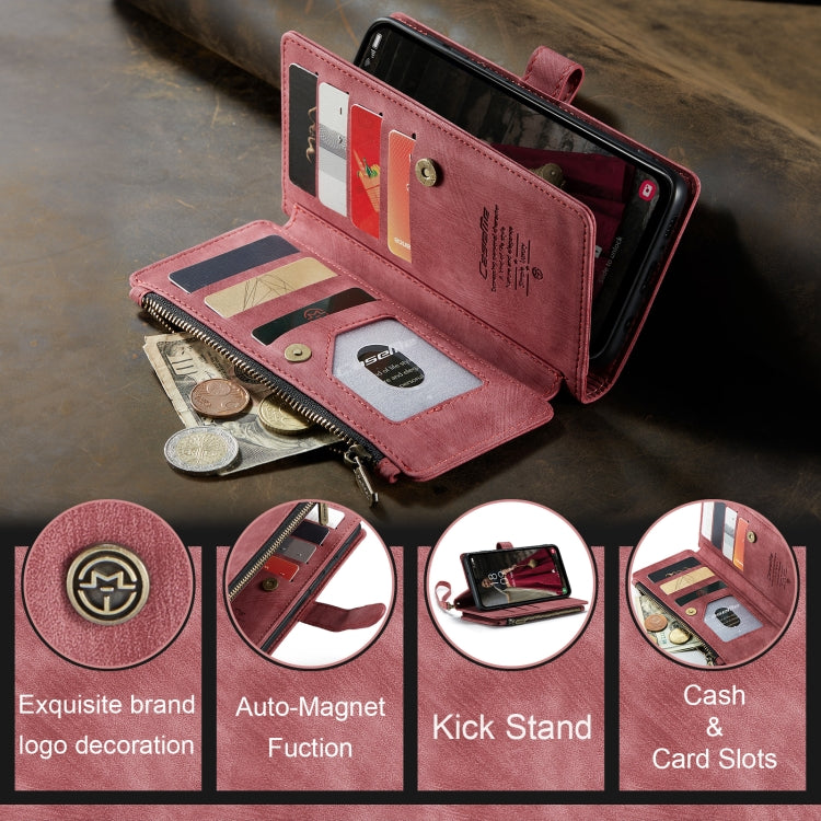 For Samsung Galaxy A15 CaseMe C30 Card Slots Zipper Wallet Leather Phone Case(Red) by CaseMe