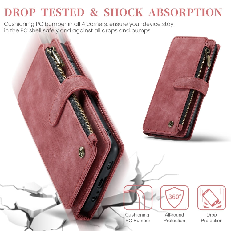 For Samsung Galaxy A15 CaseMe C30 Card Slots Zipper Wallet Leather Phone Case(Red) by CaseMe
