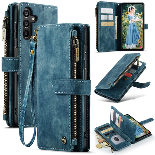 For Samsung Galaxy A15 CaseMe C30 Card Slots Zipper Wallet Leather Phone Case(Blue) by CaseMe
