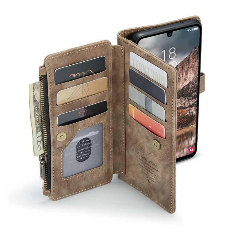 For Samsung Galaxy A25 4G CaseMe C30 Card Slots Zipper Wallet Leather Phone Case(Brown) by CaseMe