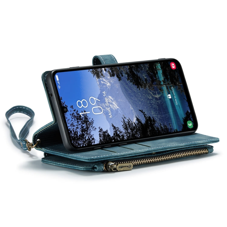 For Samsung Galaxy A25 4G CaseMe C30 Card Slots Zipper Wallet Leather Phone Case(Blue) by CaseMe