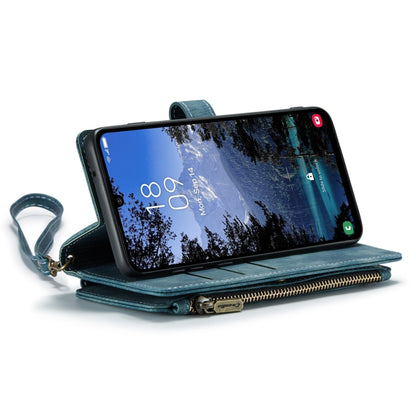For Samsung Galaxy A25 4G CaseMe C30 Card Slots Zipper Wallet Leather Phone Case(Blue) by CaseMe