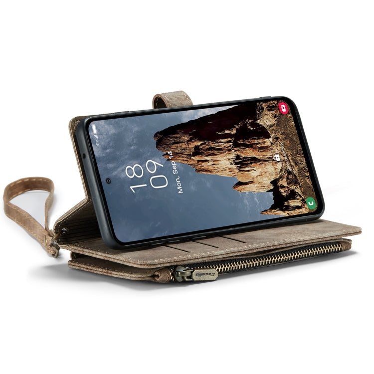 For Samsung Galaxy A35 5G CaseMe C30 Card Slots Zipper Wallet Leather Phone Case(Brown) by CaseMe