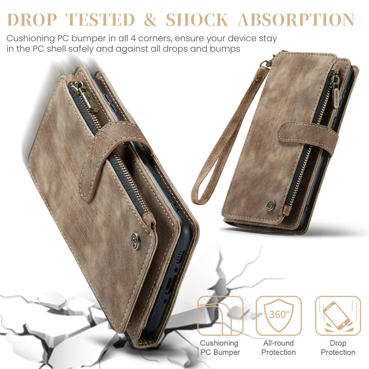 For Samsung Galaxy A35 5G CaseMe C30 Card Slots Zipper Wallet Leather Phone Case(Brown) by CaseMe