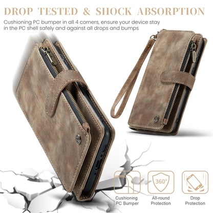 For Samsung Galaxy A35 5G CaseMe C30 Card Slots Zipper Wallet Leather Phone Case(Brown) by CaseMe