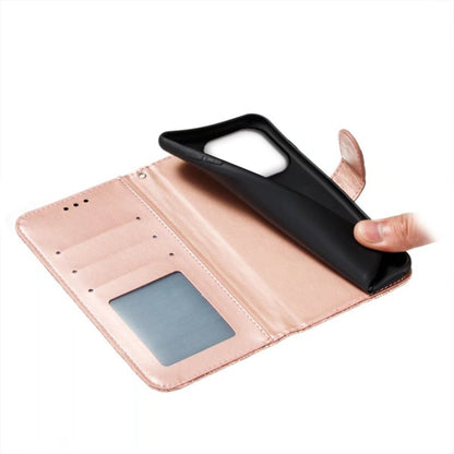 For iPhone 16 Pro Lace Flower Embossing Flip Leather Phone Case(Rose Gold) by buy2fix