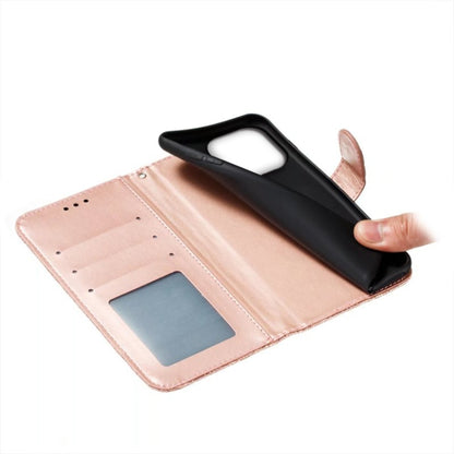 For iPhone 16 Pro Max Lace Flower Embossing Flip Leather Phone Case(Rose Gold) by buy2fix