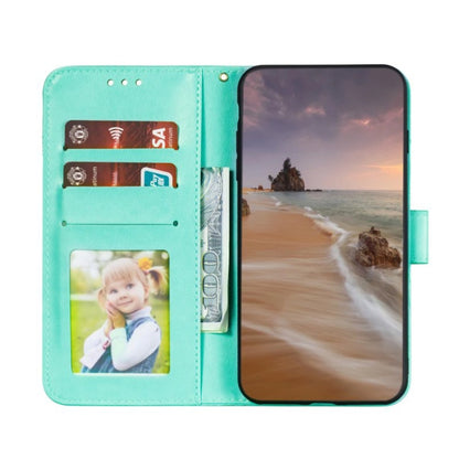 For iPhone 16 Pro Max Lace Flower Embossing Flip Leather Phone Case(Green) by buy2fix