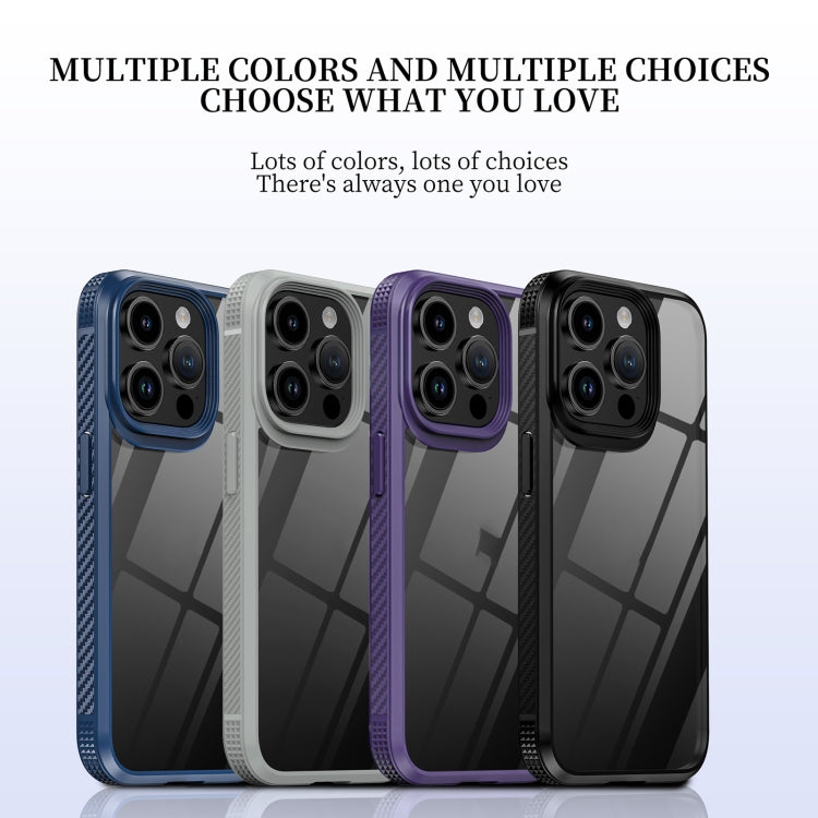 For iPhone 15 Pro iPAKY MG Series Transparent PC+TPU Phone Case(Black) - iPhone 15 Pro Cases by iPAKY | Online Shopping UK | buy2fix