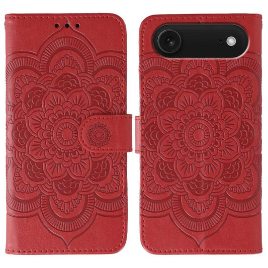 For iPhone Air Sun Mandala Embossing Leather Phone Case(Red) - iPhone Air Cases by buy2fix | Online Shopping UK | buy2fix