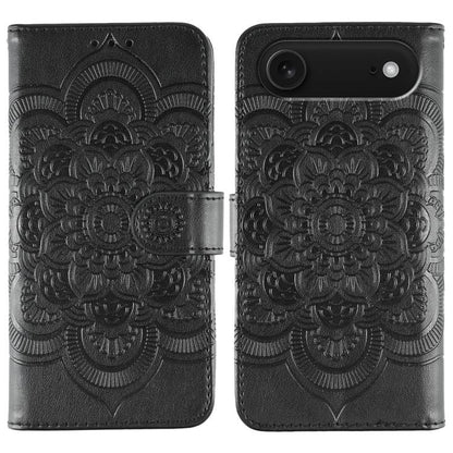 For iPhone Air Sun Mandala Embossing Leather Phone Case(Black) - iPhone Air Cases by buy2fix | Online Shopping UK | buy2fix