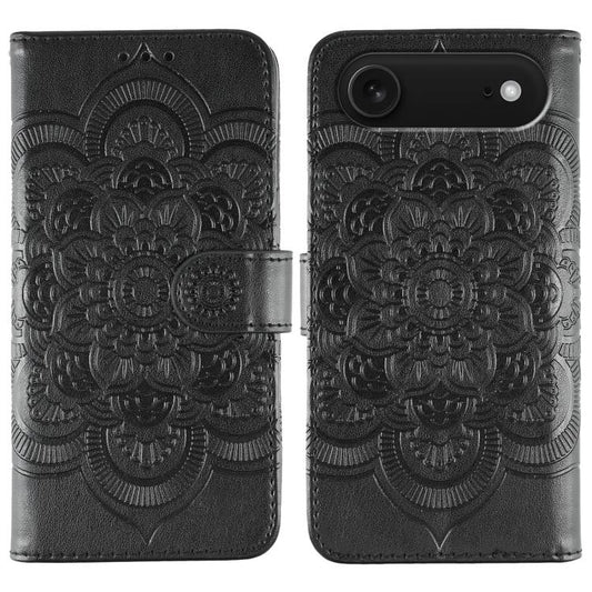 For iPhone Air Sun Mandala Embossing Leather Phone Case(Black) - iPhone Air Cases by buy2fix | Online Shopping UK | buy2fix