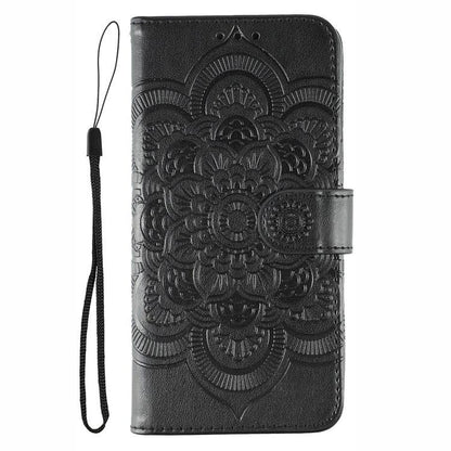 For iPhone Air Sun Mandala Embossing Leather Phone Case(Black) - iPhone Air Cases by buy2fix | Online Shopping UK | buy2fix