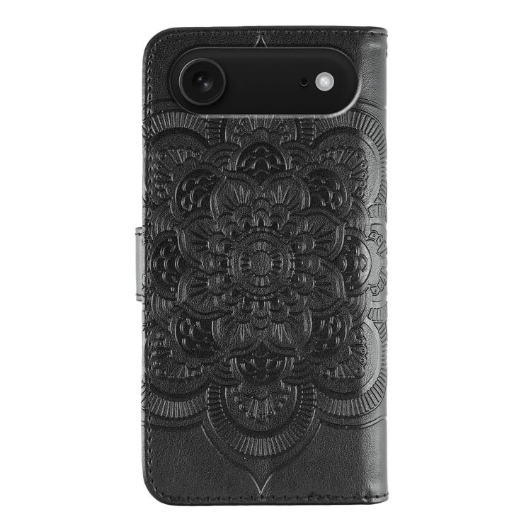 For iPhone Air Sun Mandala Embossing Leather Phone Case(Black) - iPhone Air Cases by buy2fix | Online Shopping UK | buy2fix