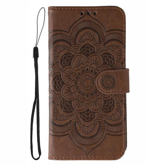 For iPhone Air Sun Mandala Embossing Leather Phone Case(Brown) - iPhone Air Cases by buy2fix | Online Shopping UK | buy2fix