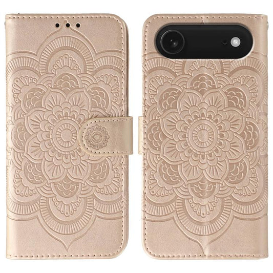 For iPhone Air Sun Mandala Embossing Leather Phone Case(Rose Gold) - iPhone Air Cases by buy2fix | Online Shopping UK | buy2fix