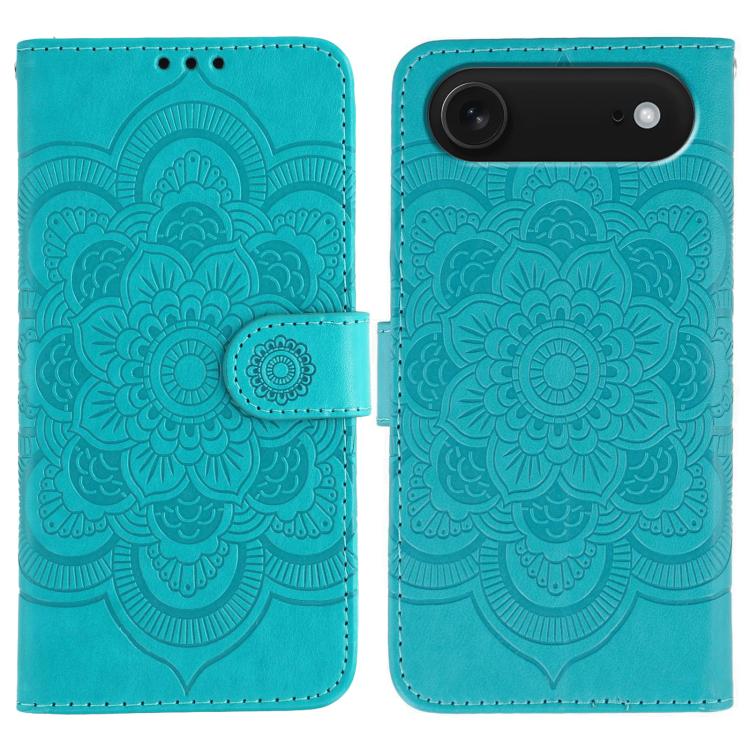 For iPhone Air Sun Mandala Embossing Leather Phone Case(Blue) - iPhone Air Cases by buy2fix | Online Shopping UK | buy2fix