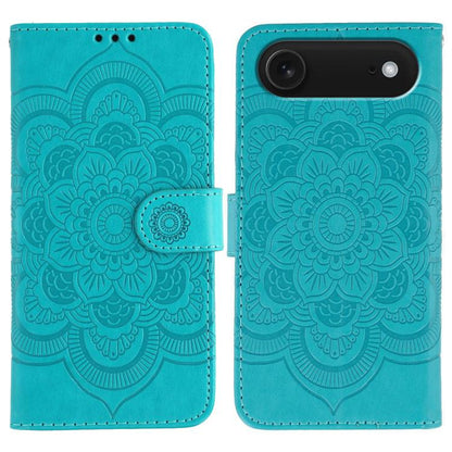 For iPhone Air Sun Mandala Embossing Leather Phone Case(Blue) - iPhone Air Cases by buy2fix | Online Shopping UK | buy2fix