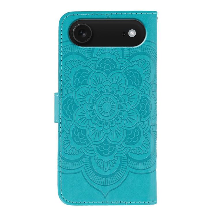 For iPhone Air Sun Mandala Embossing Leather Phone Case(Blue) - iPhone Air Cases by buy2fix | Online Shopping UK | buy2fix