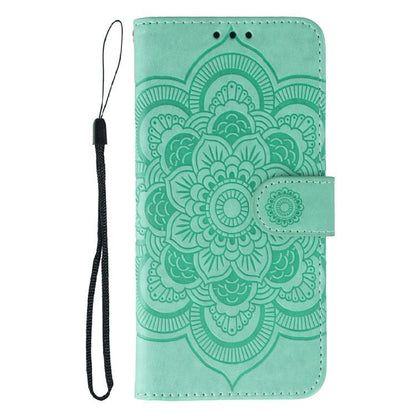For iPhone Air Sun Mandala Embossing Leather Phone Case(Green) - iPhone Air Cases by buy2fix | Online Shopping UK | buy2fix